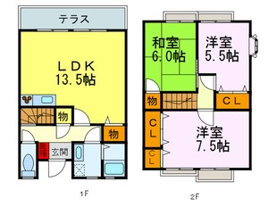 サンビレッジ桜丘Ｄ(102)の物件間取画像